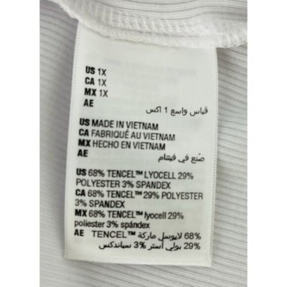 On 34th Womens White Long-Sleeve Crewneck Top Plus Size 1X NWT - Picture 4 of 5